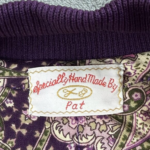 Vintage Patchwork Quilted Bomber Jacket Womens 2X Paisley Floral Handmade 90s - Picture 4 of 16